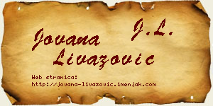 Jovana Livazović vizit kartica